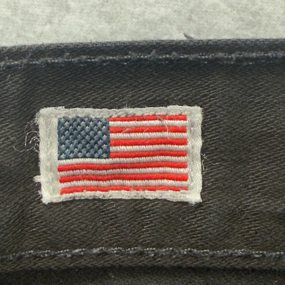 True Religion Straight Leg Bobby Jeans Mens 40 Black Raw Hem Made in USA Denim